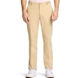 Izod Saltwater Flat Front Straight Leg Stretch Chino Pants Pale Khaki Size 30x30